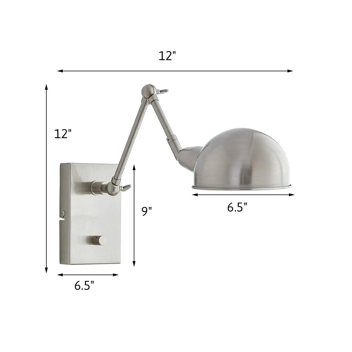 Adesso 12"H Swing Arm LED Wall Lamp Brushed Steel Metal Finish