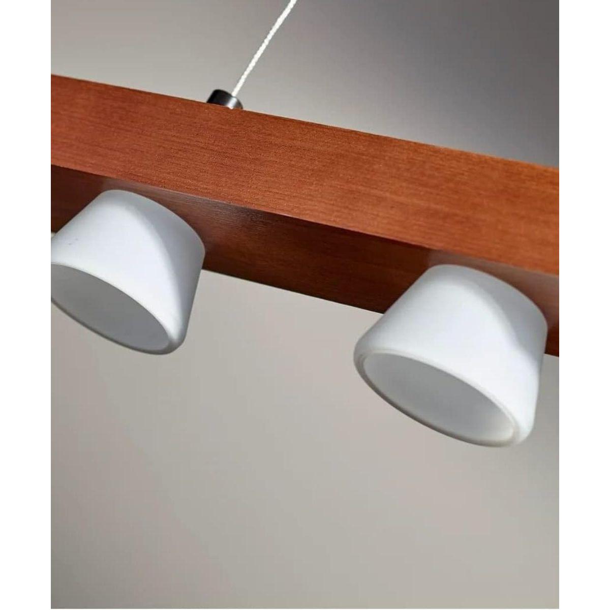 Adesso Burlington 24" W LED 4 Light Island/Dining Modern Pendant, Walnut Brushed Steel Metal Finish
