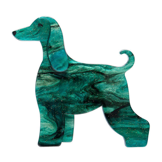 a green and blue dog