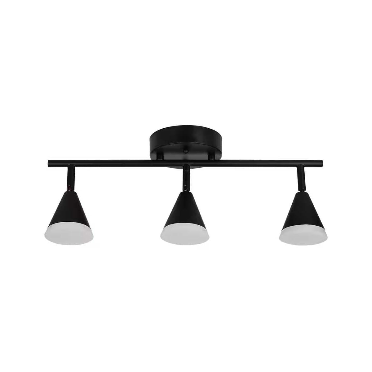 Alsy 19"W 3-Light LED Track Bar Modern Light Fixture, Matte Black with Frosted Acrylic Shades