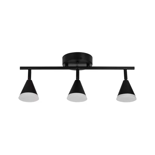 Alsy 19"W 3-Light LED Track Bar Modern Light Fixture, Matte Black with Frosted Acrylic Shades