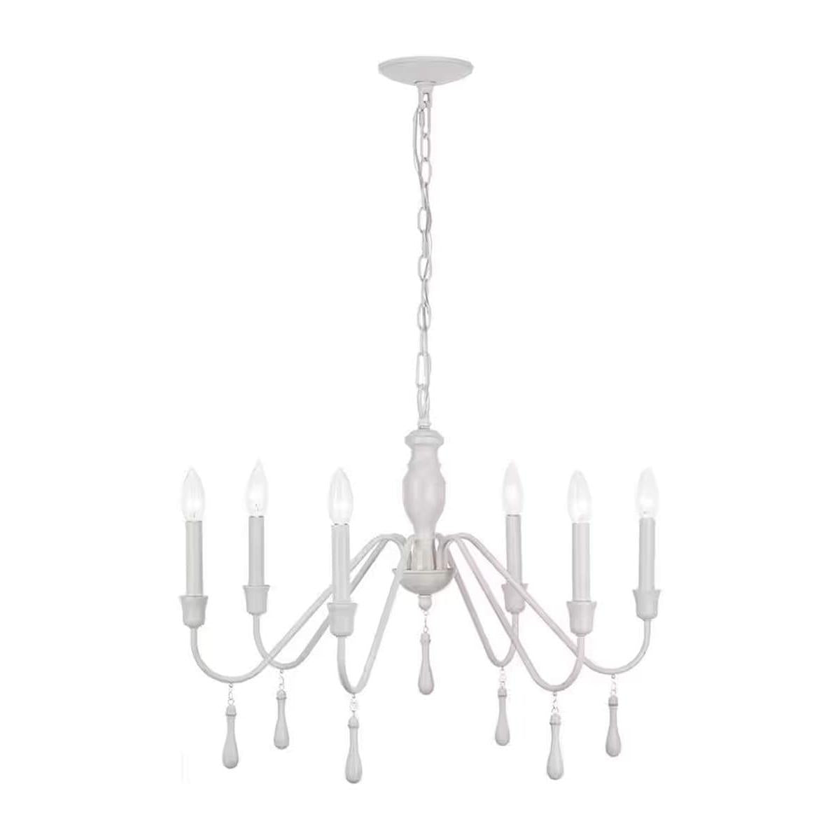 a white chandelier with lights