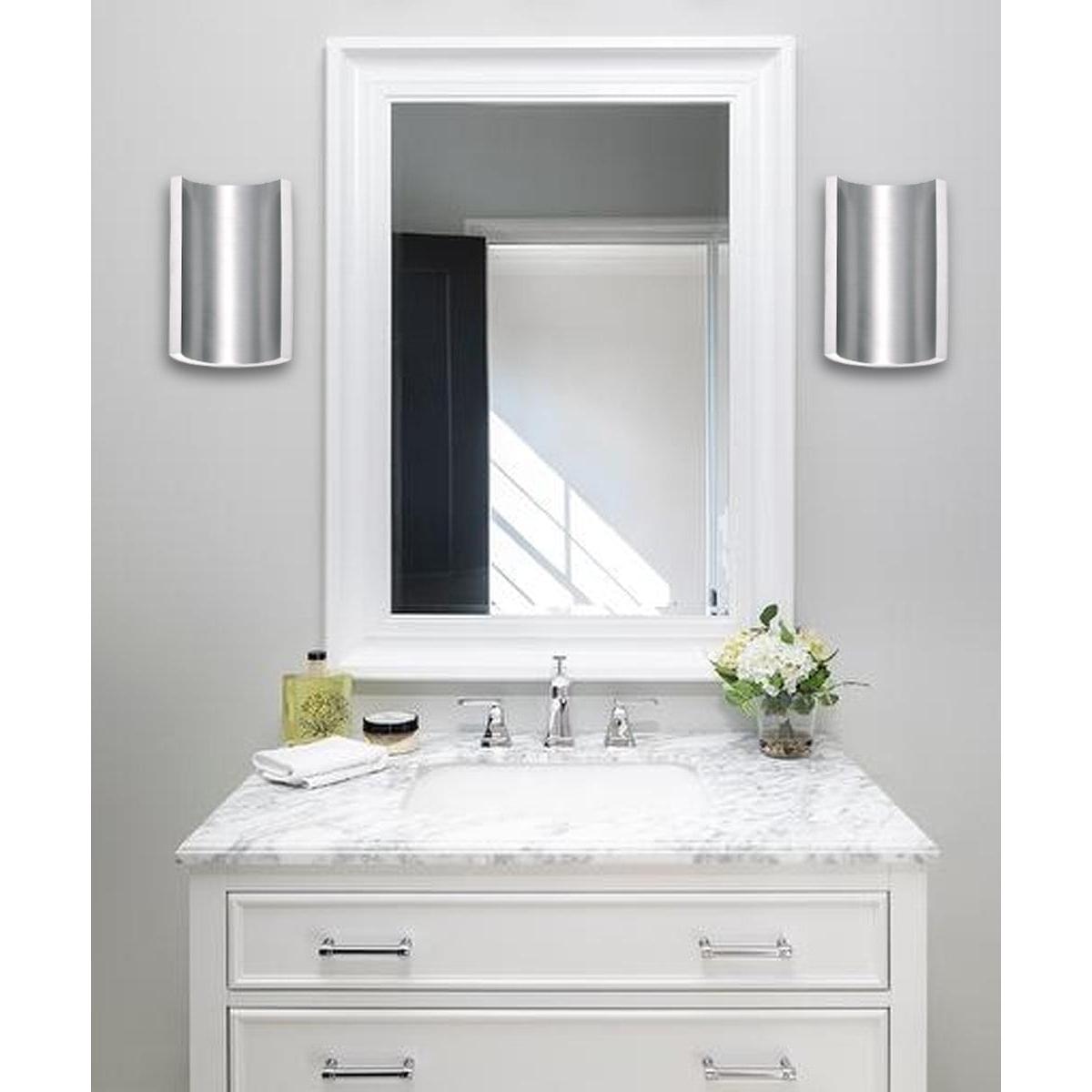 Alumilux Diverge 5"H 2-Light LED Outdoor Wall Sconce Light Fixture Satin Aluminum Finish by ET2