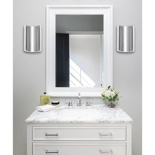 Alumilux Diverge 5"H 2-Light LED Outdoor Wall Sconce Light Fixture Satin Aluminum Finish by ET2