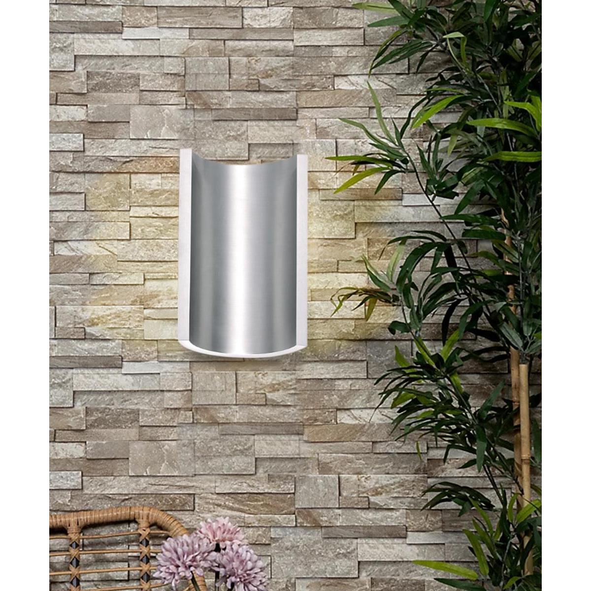 Alumilux Diverge 5"H 2-Light LED Outdoor Wall Sconce Light Fixture Satin Aluminum Finish by ET2
