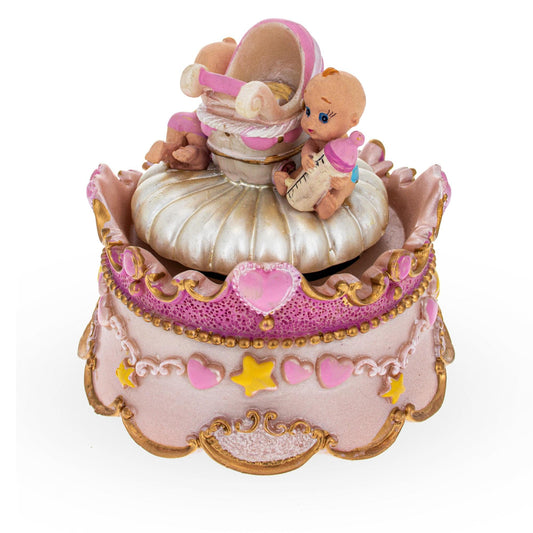 Animated Musical Cradle Babies Figurine - Rotating Nursery Song Music Box