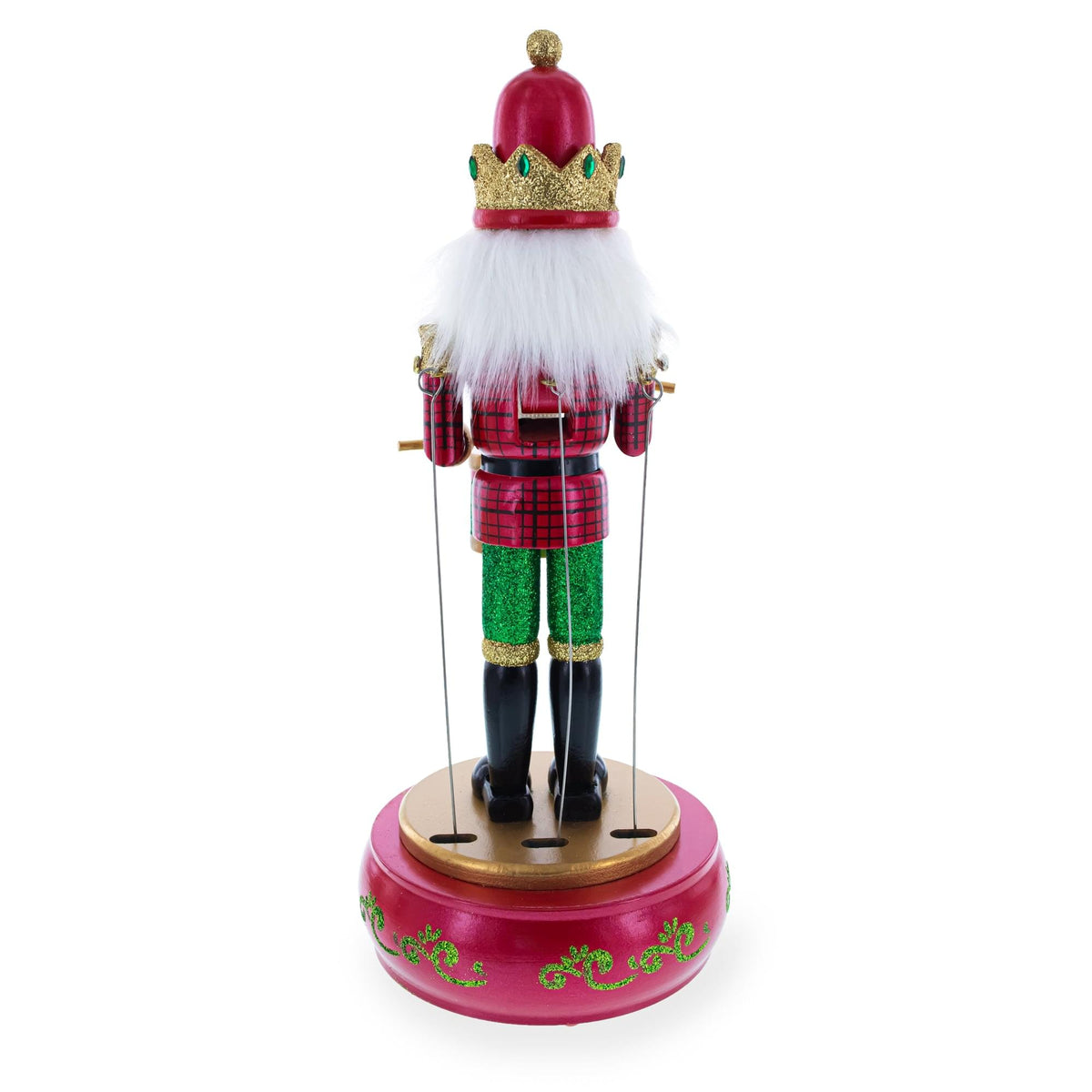 Animated Nutcracker Drummer Musical Figurine - Winter Music Box 13 Inches