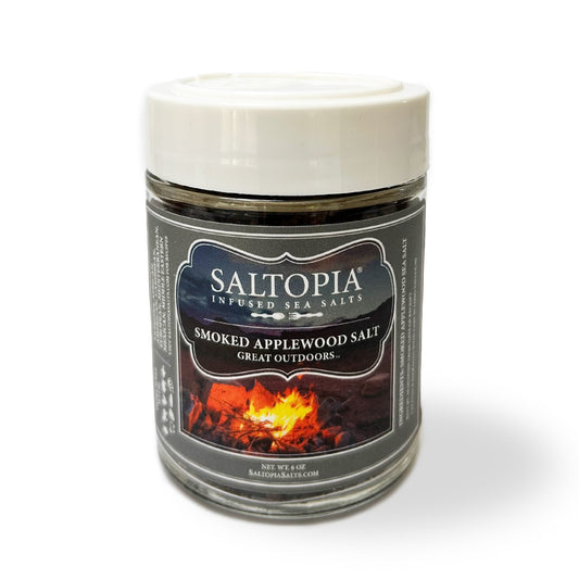 a jar of salt with a white lid