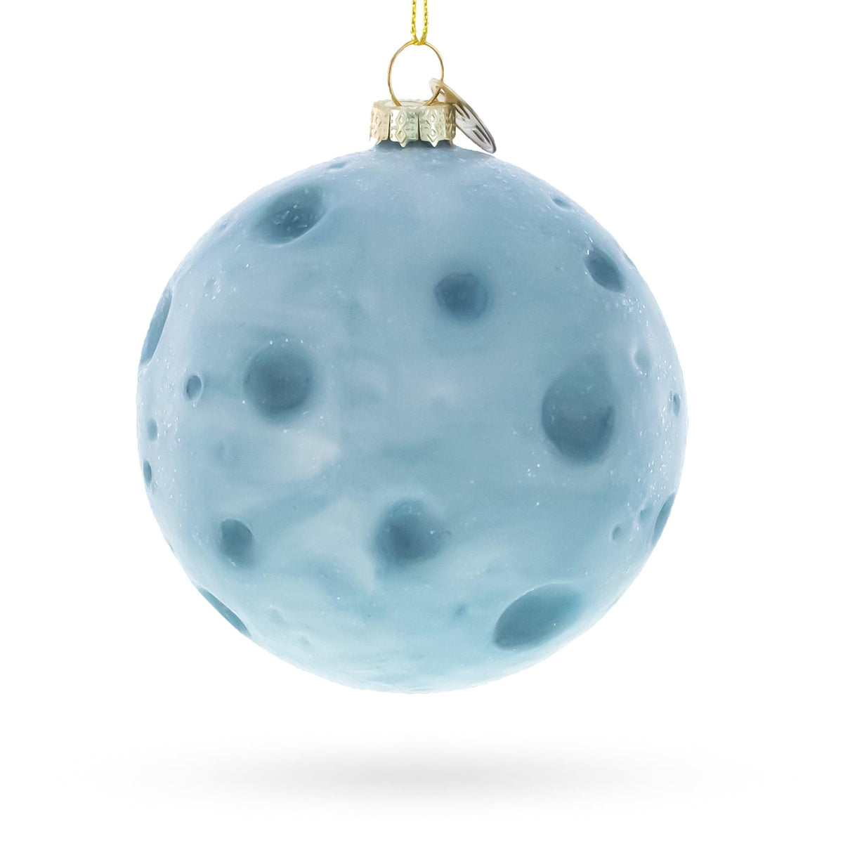 Astronaut Floating in Outer Space Glass Christmas Ornament