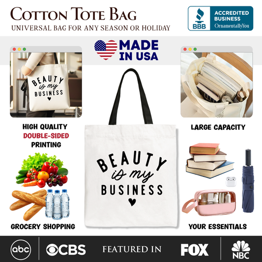 Beauty Is My Business Artist Tote Bag, Minimalist Salon Gift Shopper