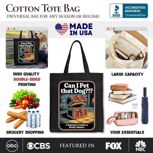 Can I Pet That Dog Retro Tote Bag, Vintage Meme Humor