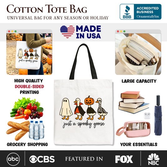Just a Spooky Goose Tote Bag, Funny Halloween Costumes Gift Shopper