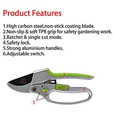 2-in-1 Garden Ratchet Pruning Shears Clippers