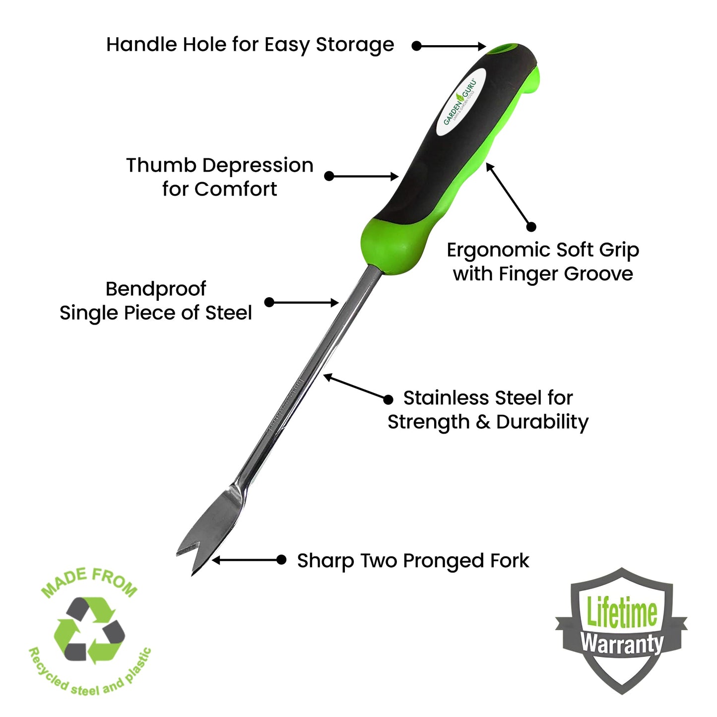 Weeding Set - Includes Dandelion Weeder, Weeding Fork, Patio Crack Weeder