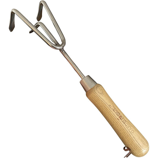 Stainless Steel Garden Cultivator (classic wood handle)
