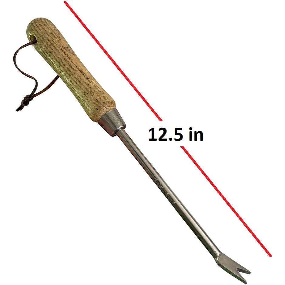 Stainless Steel Garden Dandelion Weeder (classic wood handle)