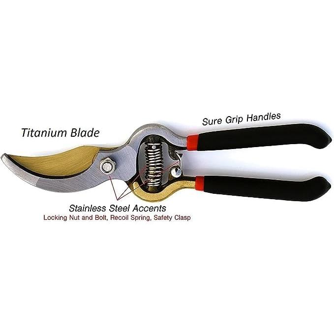 Titanium Bypass Garden Pruner Clippers