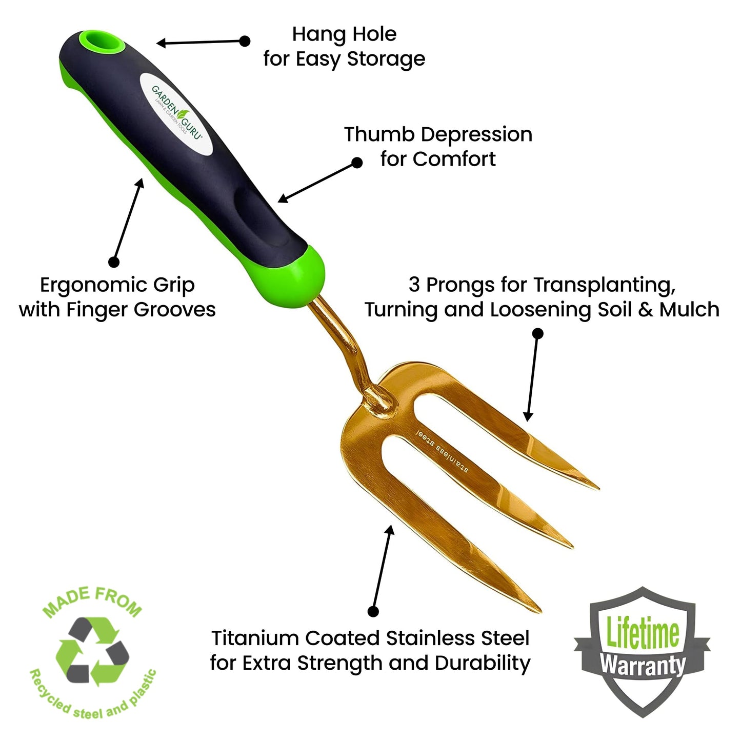Titanium Hand Weeder Fork Tool