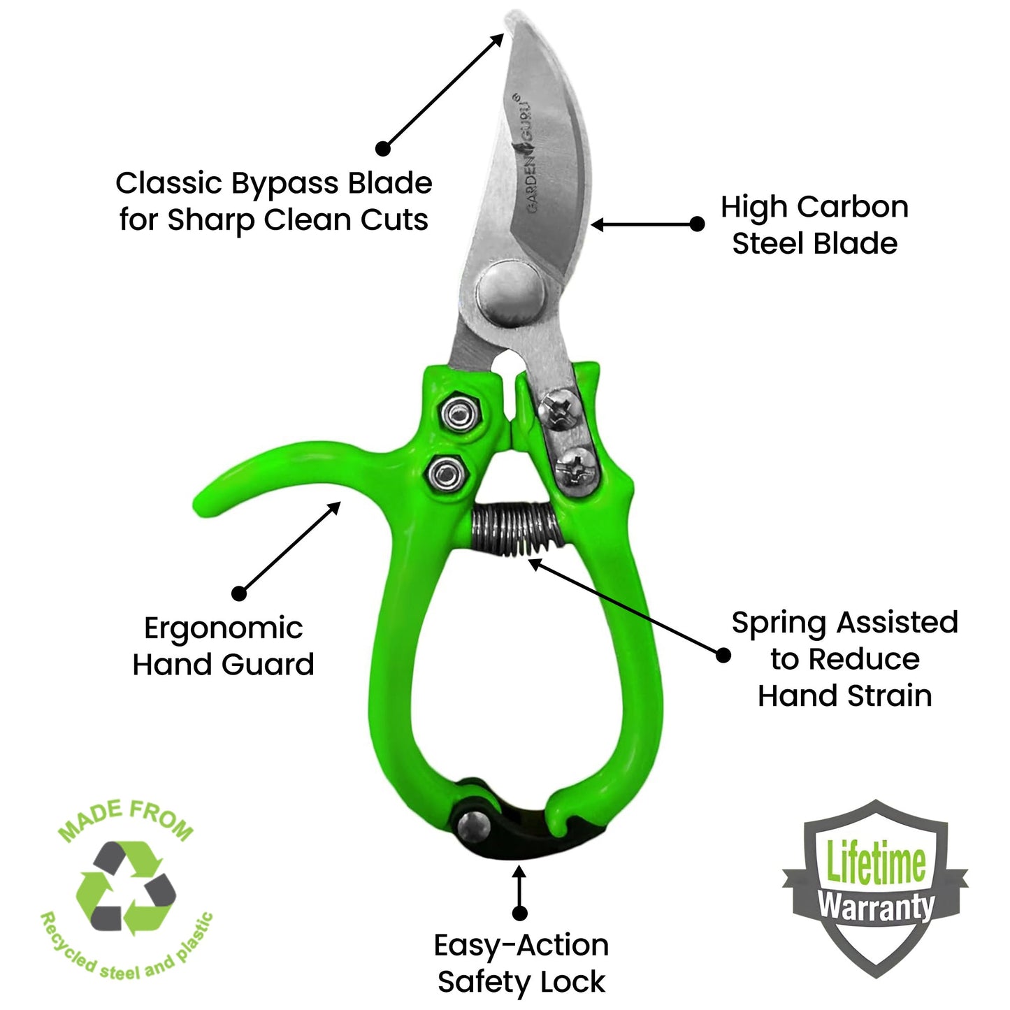 Ergo Garden Snips Clippers (Curved Blade)