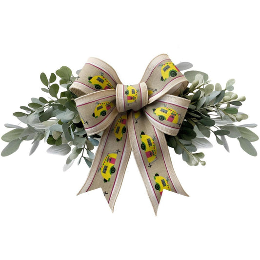 2.5" Summer Camper Ribbon: Lt Natural/Fuchsia (10 Yards)