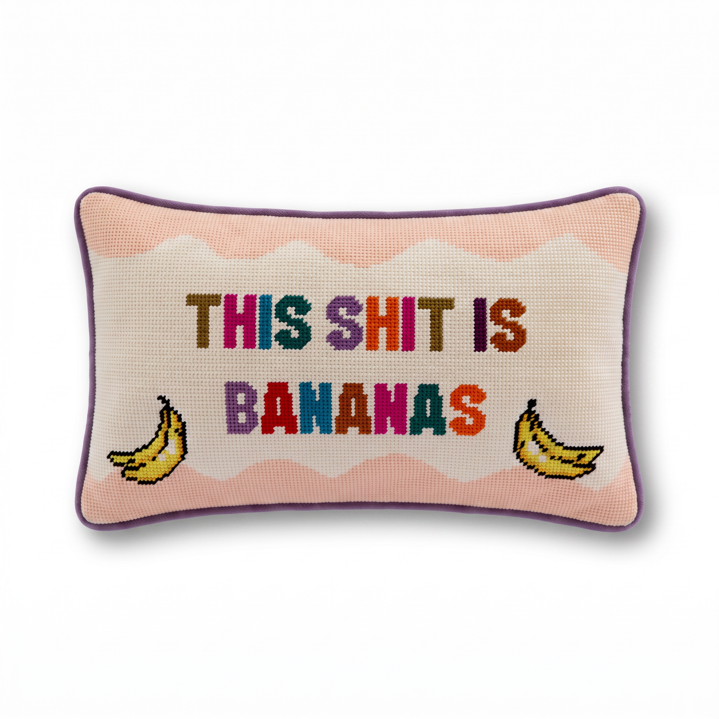 Bananas Needlepoint Pillow