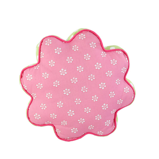 Pink Ladybug Dot Novelty Floral Embroiderd Decor Throw Pillow