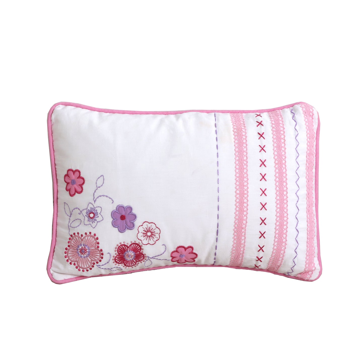 Butterfly Fairisle Pink Purple Striped Sweater Print Cotton Reversible Quilt Bedding Set