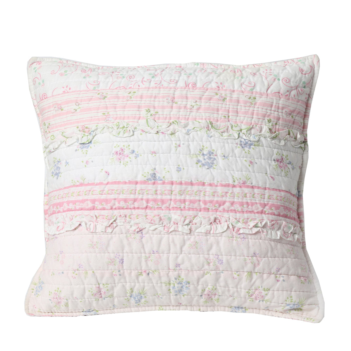 a pillow with ruffles on it