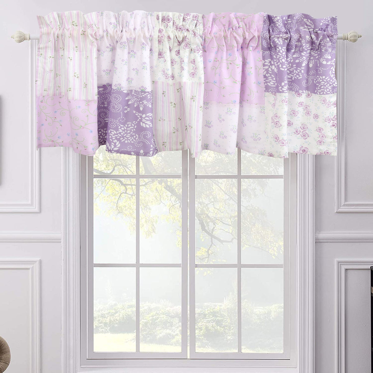 a window with a curtain