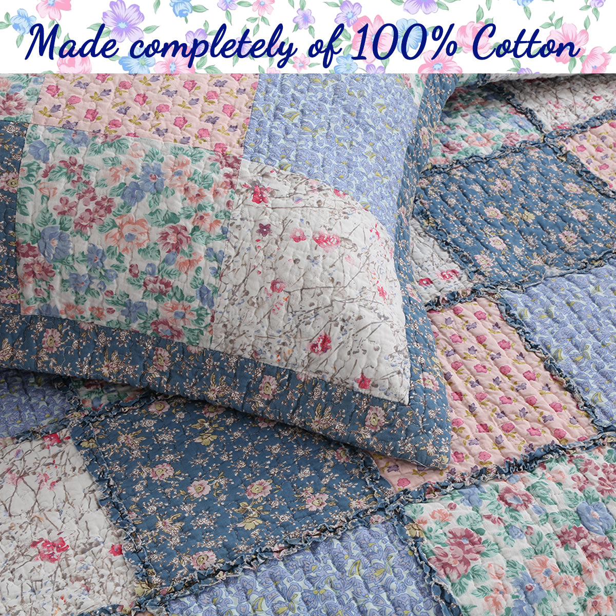 a close up of a quilt