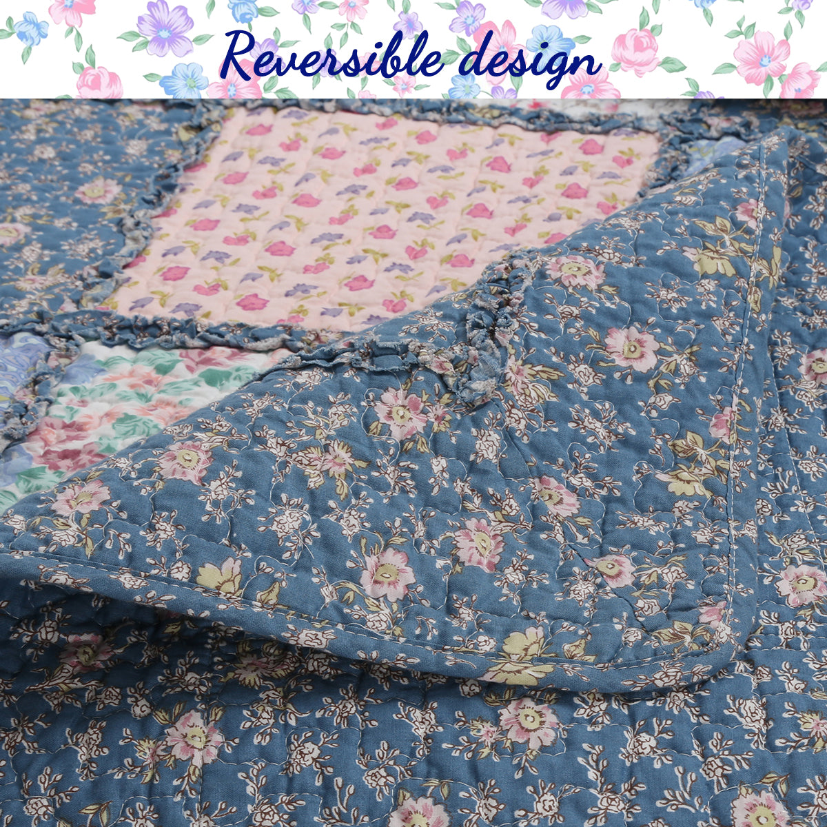 a close up of a quilt