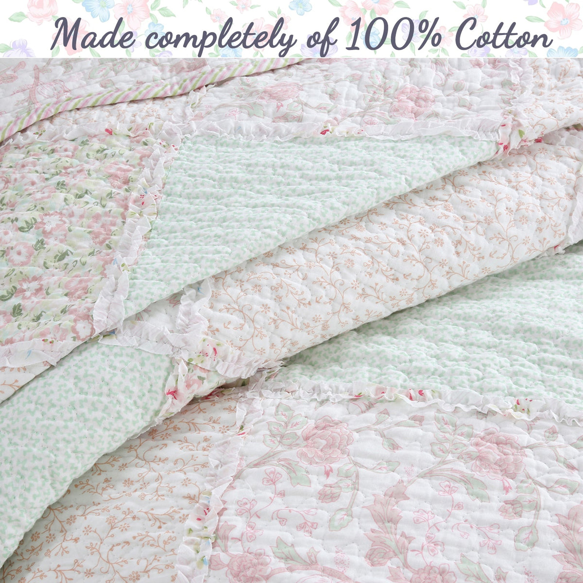 a close up of a bed
