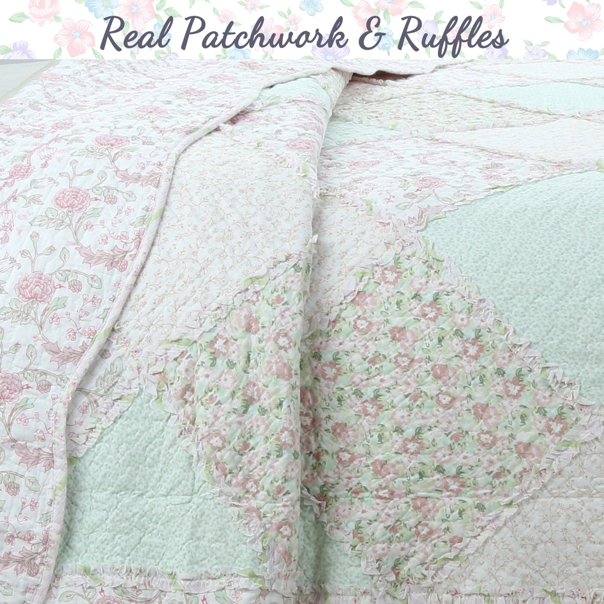 a close up of a quilt