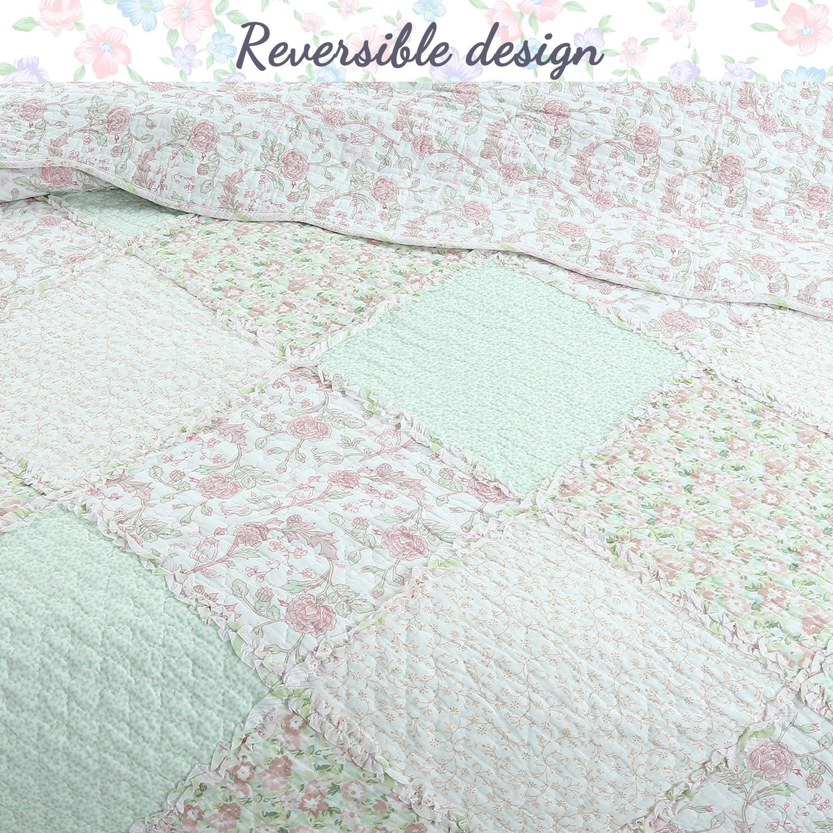 a close up of a quilt
