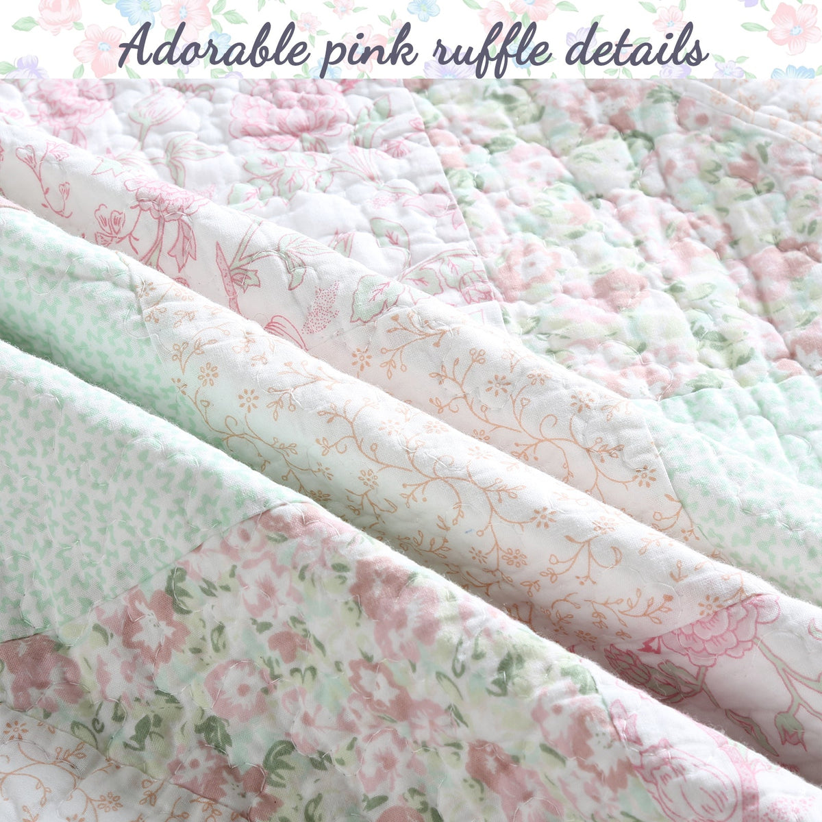 a close up of a quilt