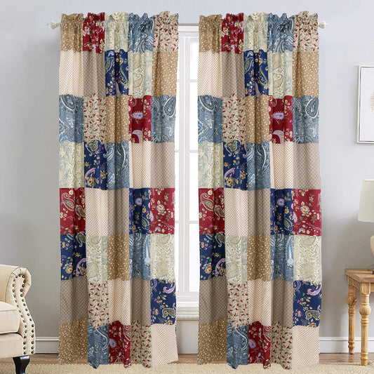 Hyler Sanders Floral Paisley Patchwork Window Curtain Panel/Drapes