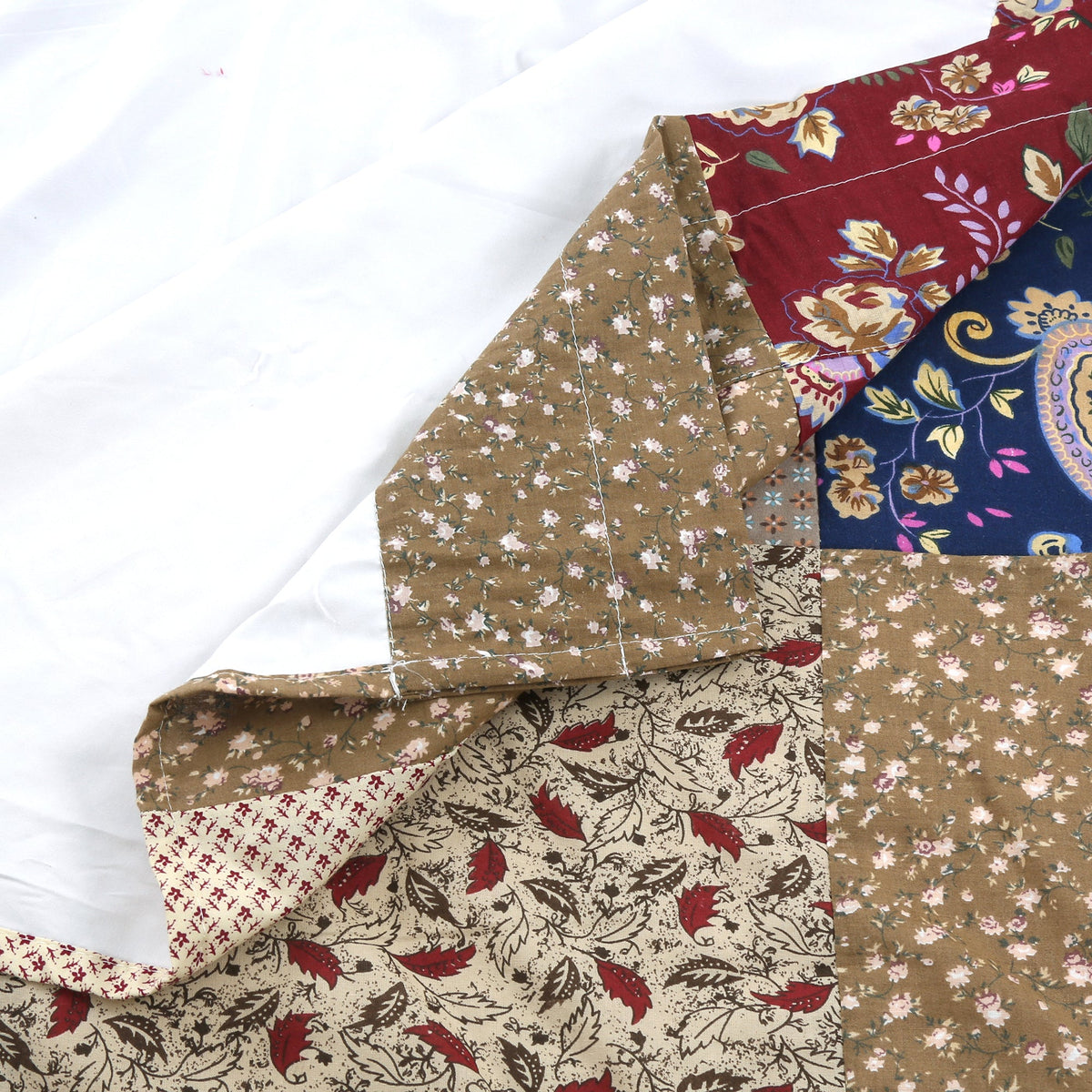 a close up of a quilt
