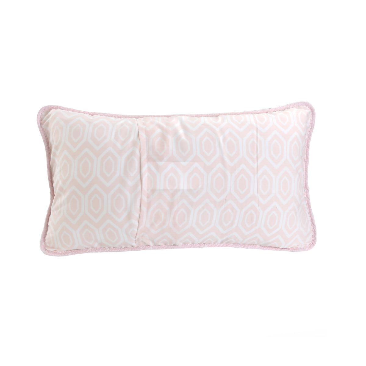 a pink and white pillow
