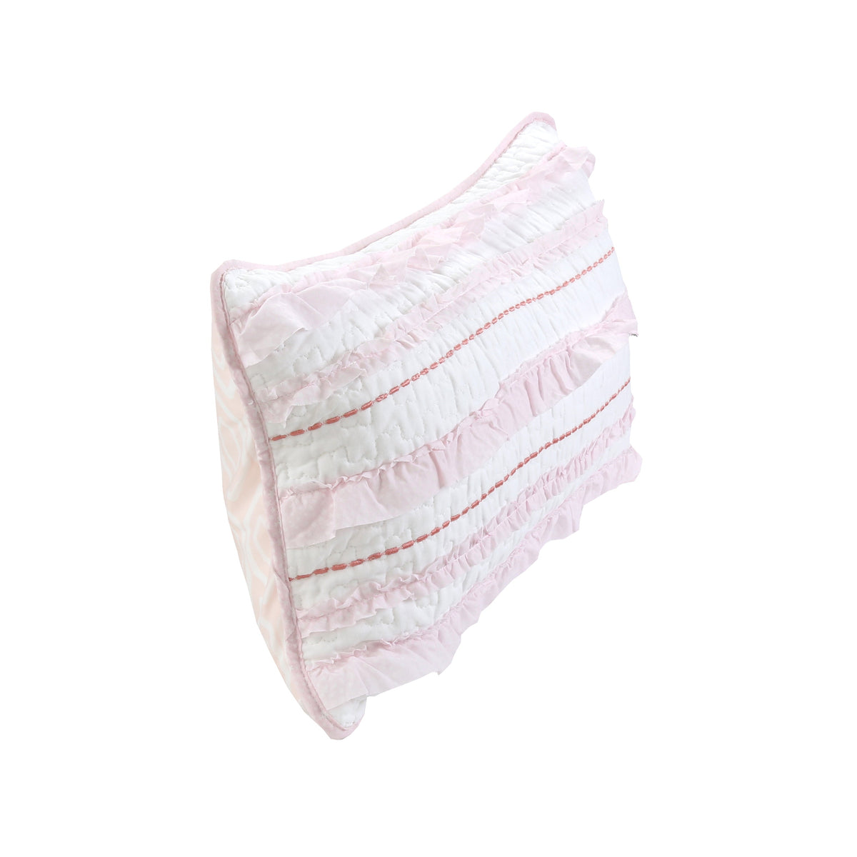 a pillow with ruffles on it