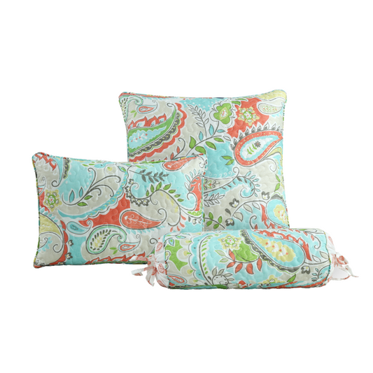 Mirage Paisley Floral Decor Throw Pillows (Set of 3)