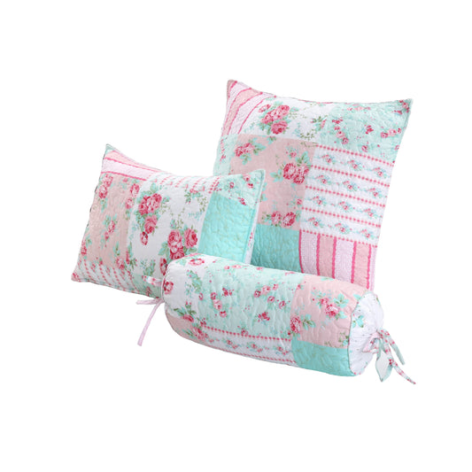 Tiffany Pink Blossom Floral Garden Girl Decor Throw Pillows (Set of 3)