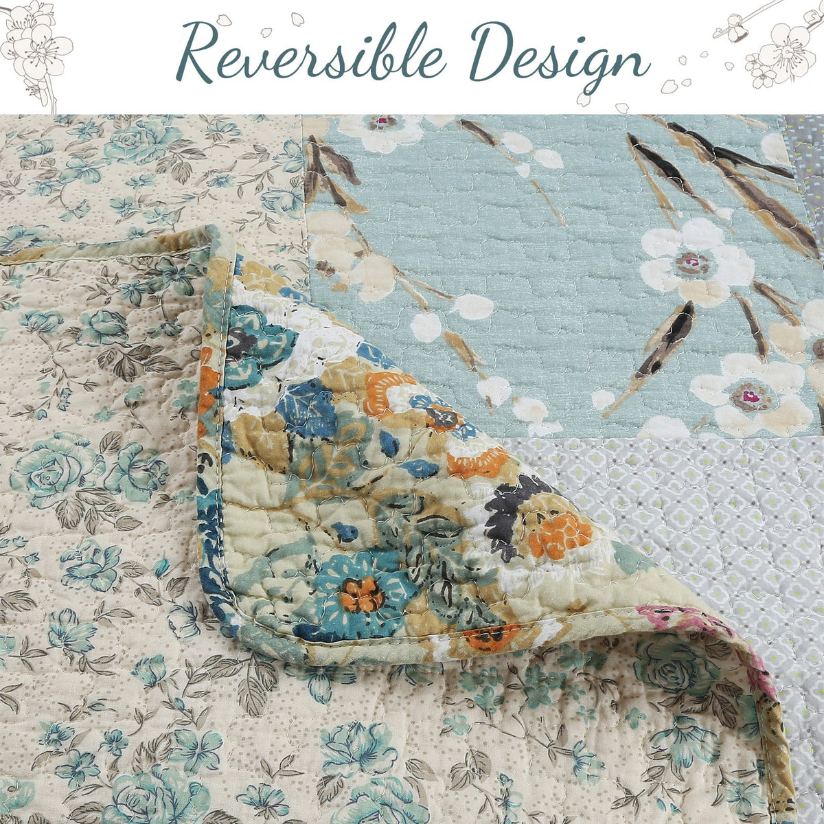 a close up of a quilt