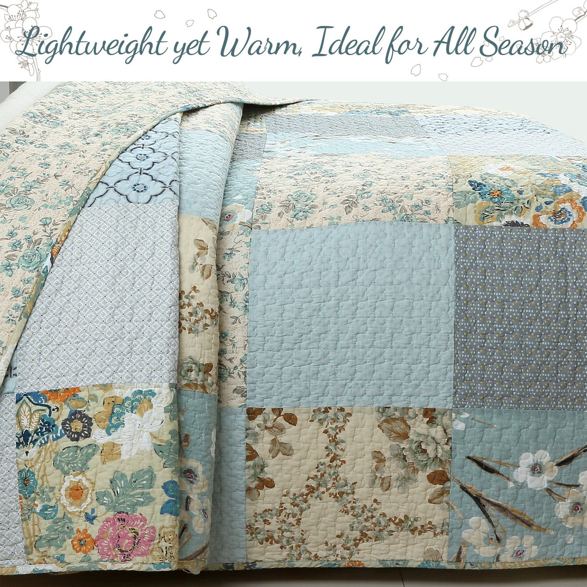 a quilt with a floral pattern