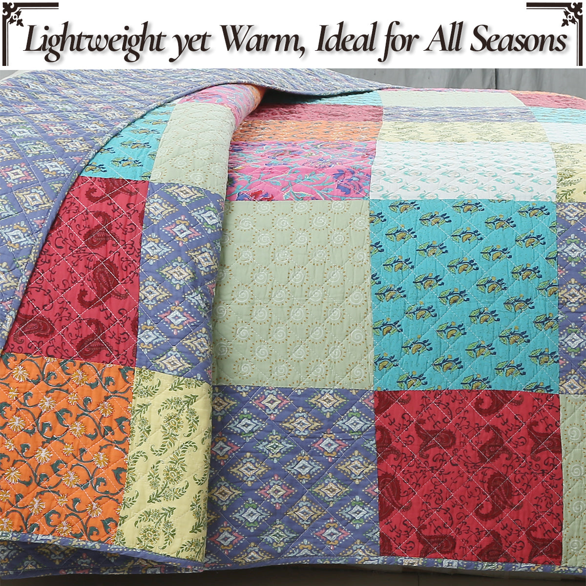 a colorful quilt with a pattern
