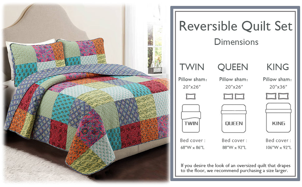 a bed with a quilt