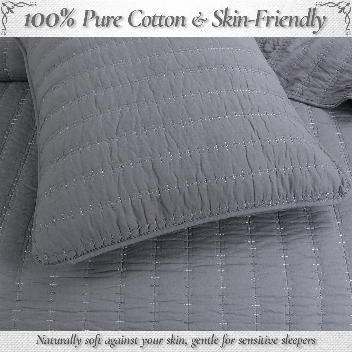a close up of a bed