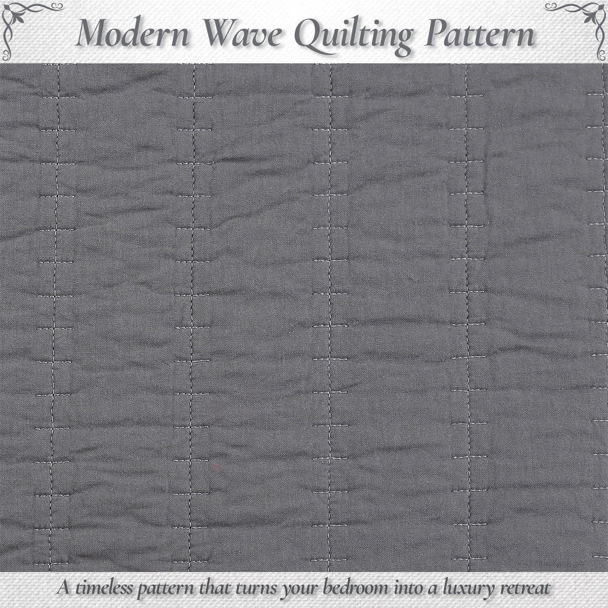 a grey fabric with white lines