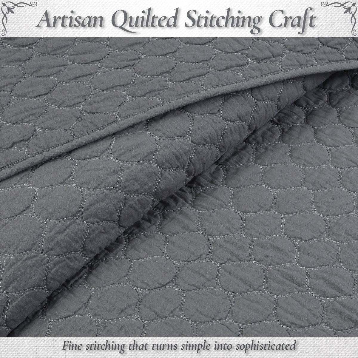 a close up of a quilted blanket