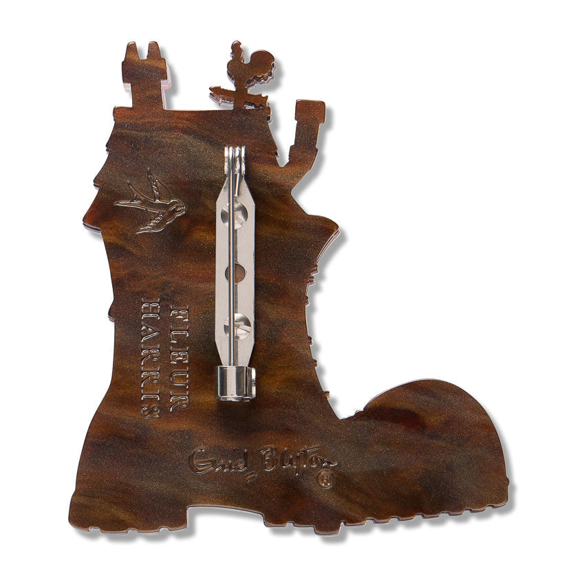 Shoe House Brooch by Erstwilder