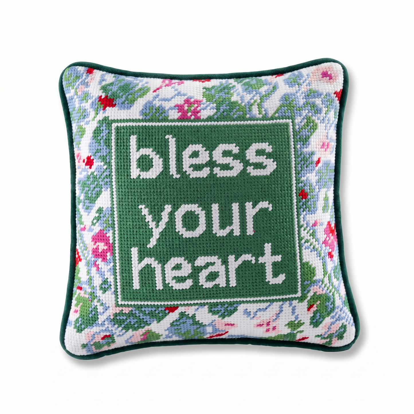 Bless Your Heart Needlepoint Pillow